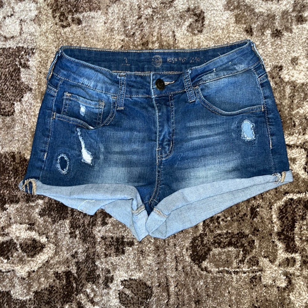 High waisted jean shorts